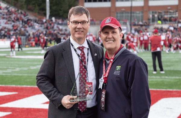 Dr. Tingstad and Scott Adams WSU Football Game