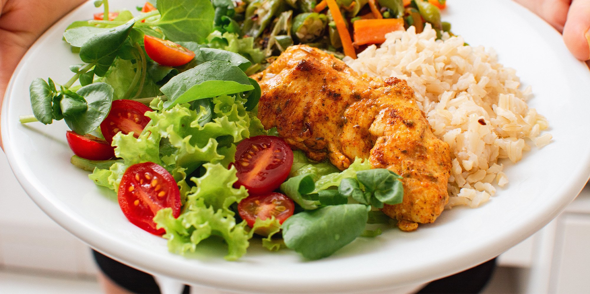 chicken rice and salad2